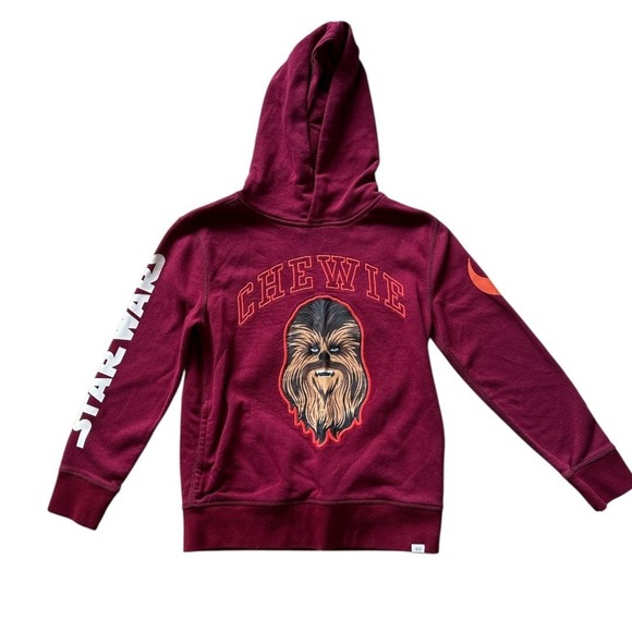 GAP Other - Kids Star Wars Chewbacca Chewie Hoodie Maroon Pullover Sweatshirt Unisex L (10)